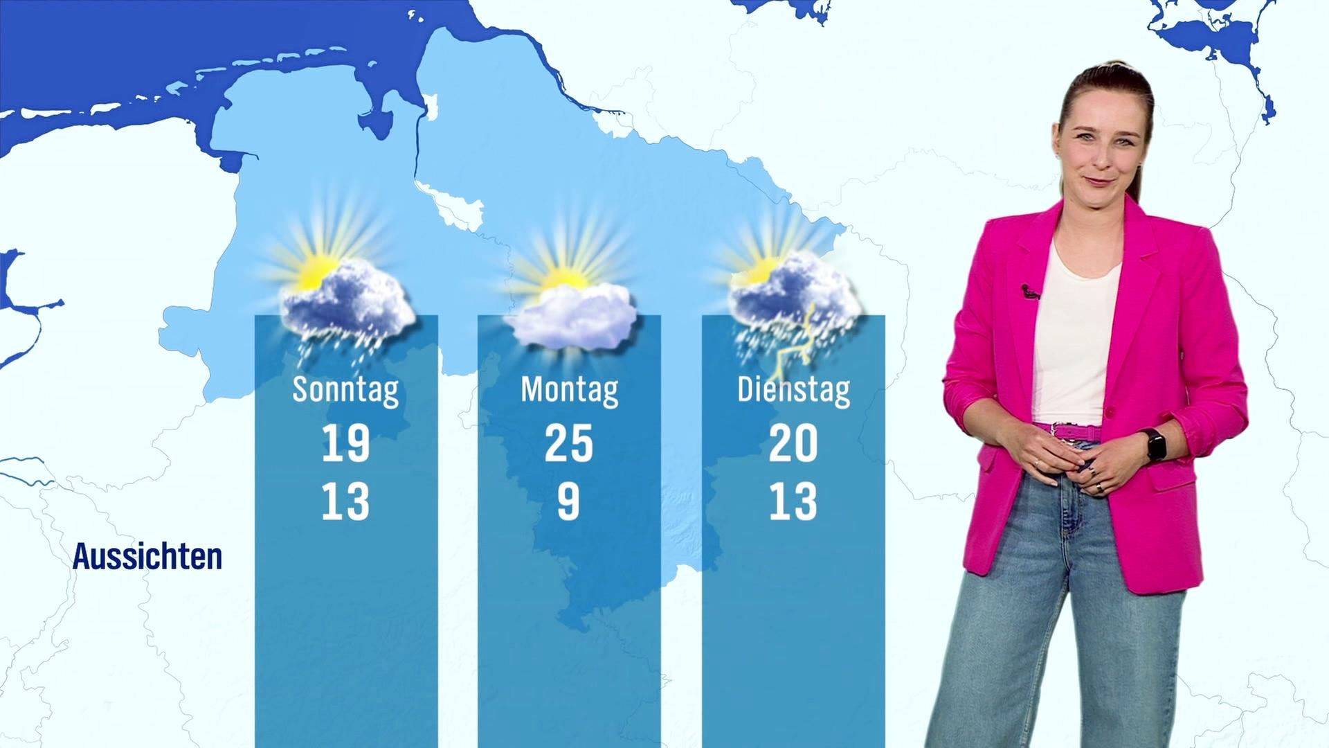 Pila Bossmann mit der Wettervorhersage. | Screenshot