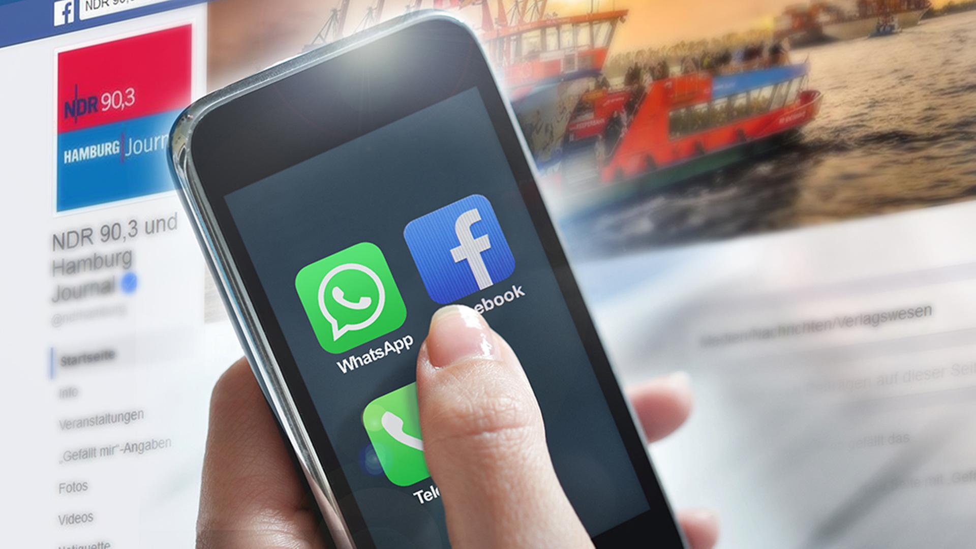 Smartphone, mit den Logos von Whatsapp und Facebook (Bildmontage) | Fotolia.com, picture alliance / dpa, tashka2000, Michael Kappeler