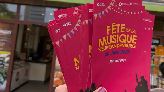 Flyer der 1.Fete de la Musique in Neubrandenburg