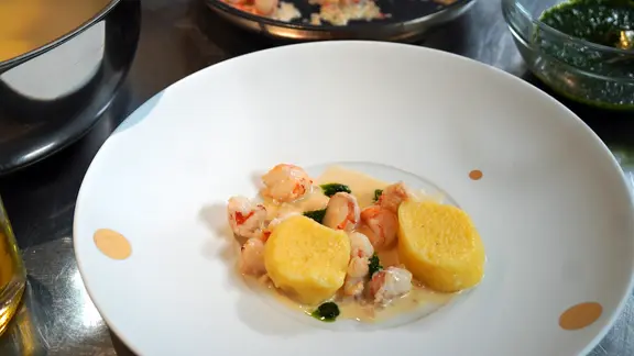 Gnocchi mit Garnelen und Bärlauchöl