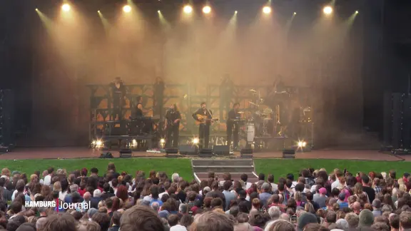Faber und seine Band beim Auftritt im Hamburger Stadtpark
